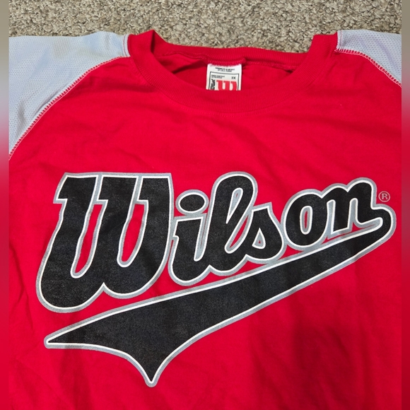 Vtg Wilson Athletics Baseball Style Jersey TShirt Red Gray 3X - Picture 2 of 10